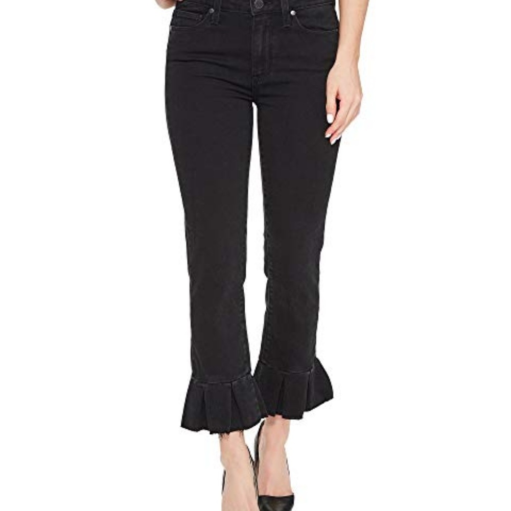 Paige Denim Rafaela Raw Hem Black Jeans 25 0 XS